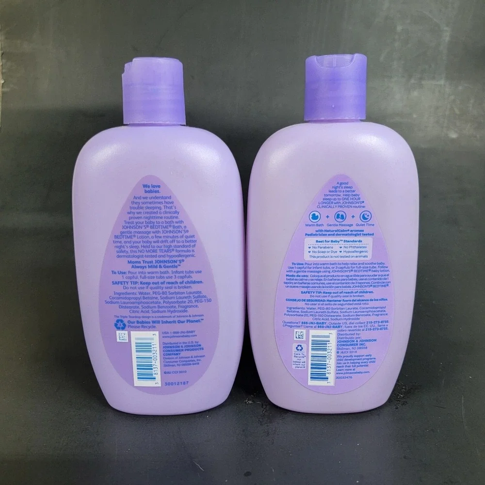 NEW LOT 2 Johnson's Baby Bedtime Lotion Lavender Chamomile Discontinued HTF 15oz